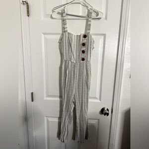 Stripe wide leg jump suit - xs